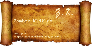 Zombor Klára névjegykártya