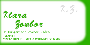 klara zombor business card